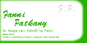 fanni patkany business card